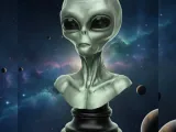 MARCIAN STATUE - ALIEN BUST-0