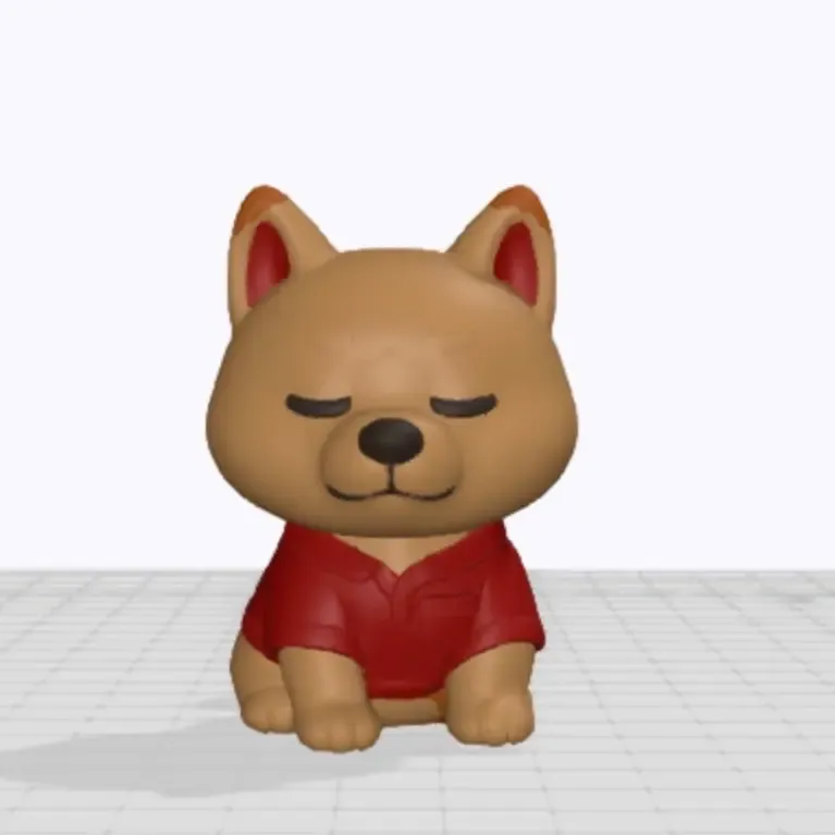Shiba in a red coat