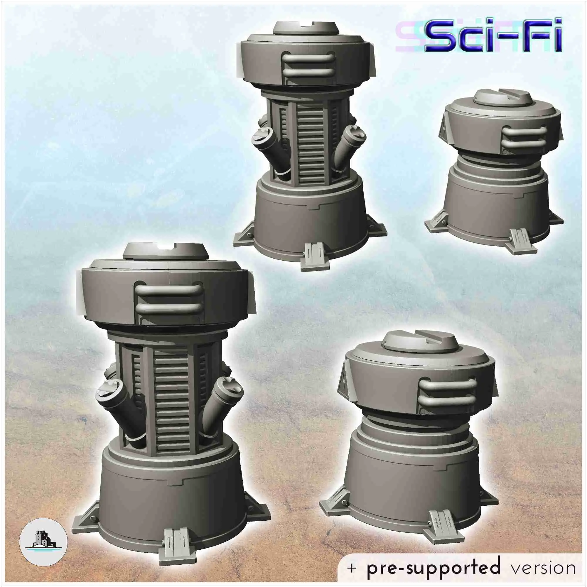 Set of two extraction machines for planetary base (5) - mini