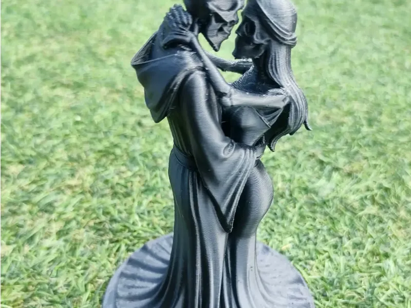 Eternal Embrace Skeleton Lovers Standing Hug Figurine