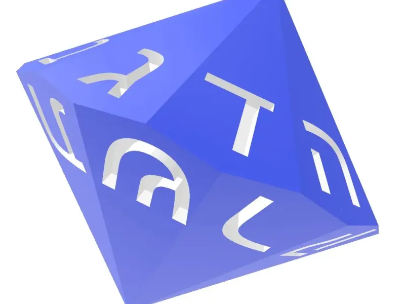 Hebrew letters spinning top