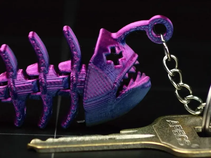 Flexi Anglerfish Bone Keychain