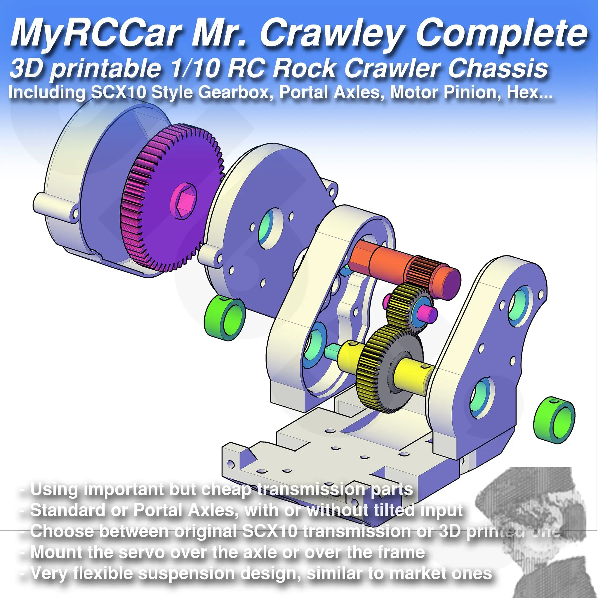 MyRCCar Mr. Crawley Complete. 1/10  RC Rock Crawler Chassis