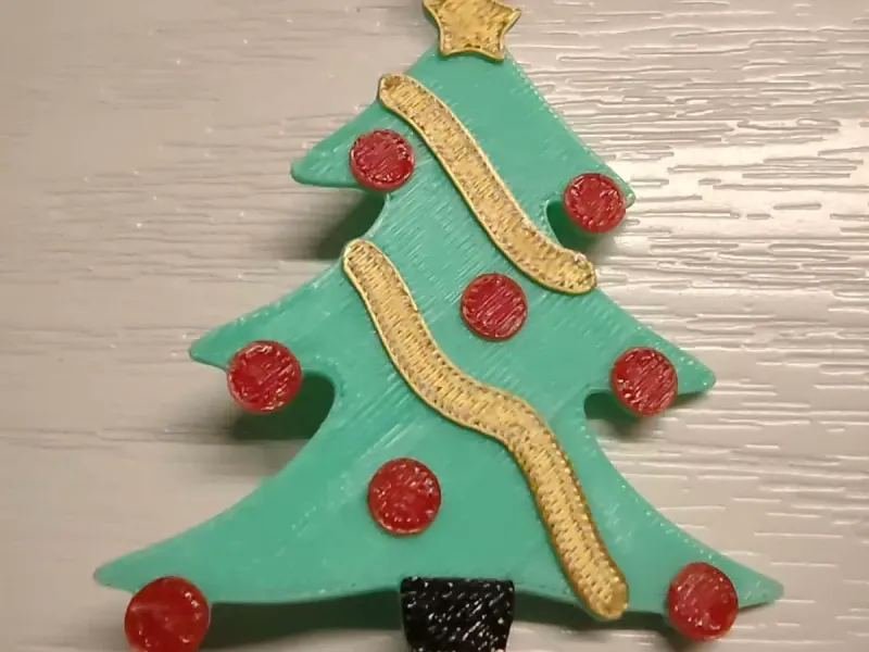 Hanging Christmas Tree with Baubles, Tinsels and Star