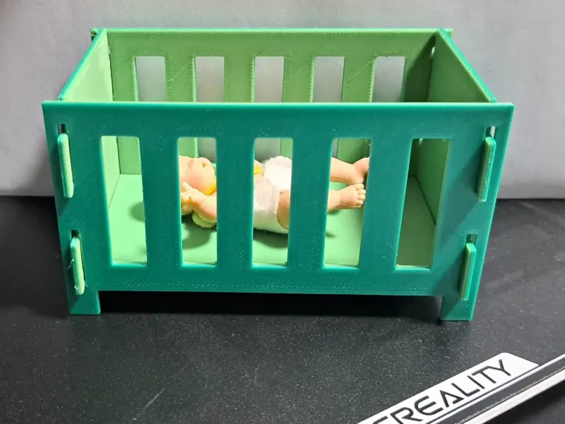 Cama de boneca em miniatura, conexões encaixáveis