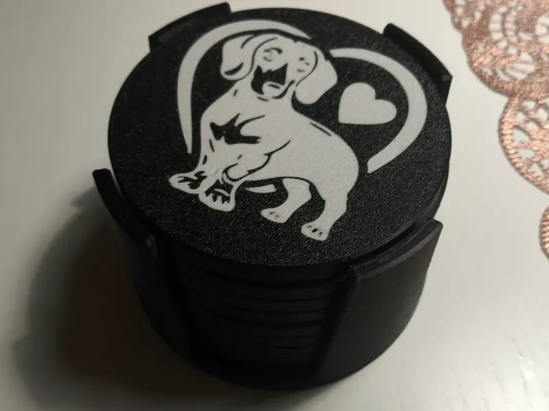 Wiener dog coaster set