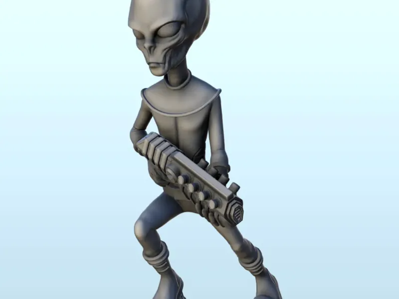 Alien avec fusil d'assaut laser (12) (+ version pré-supposée)