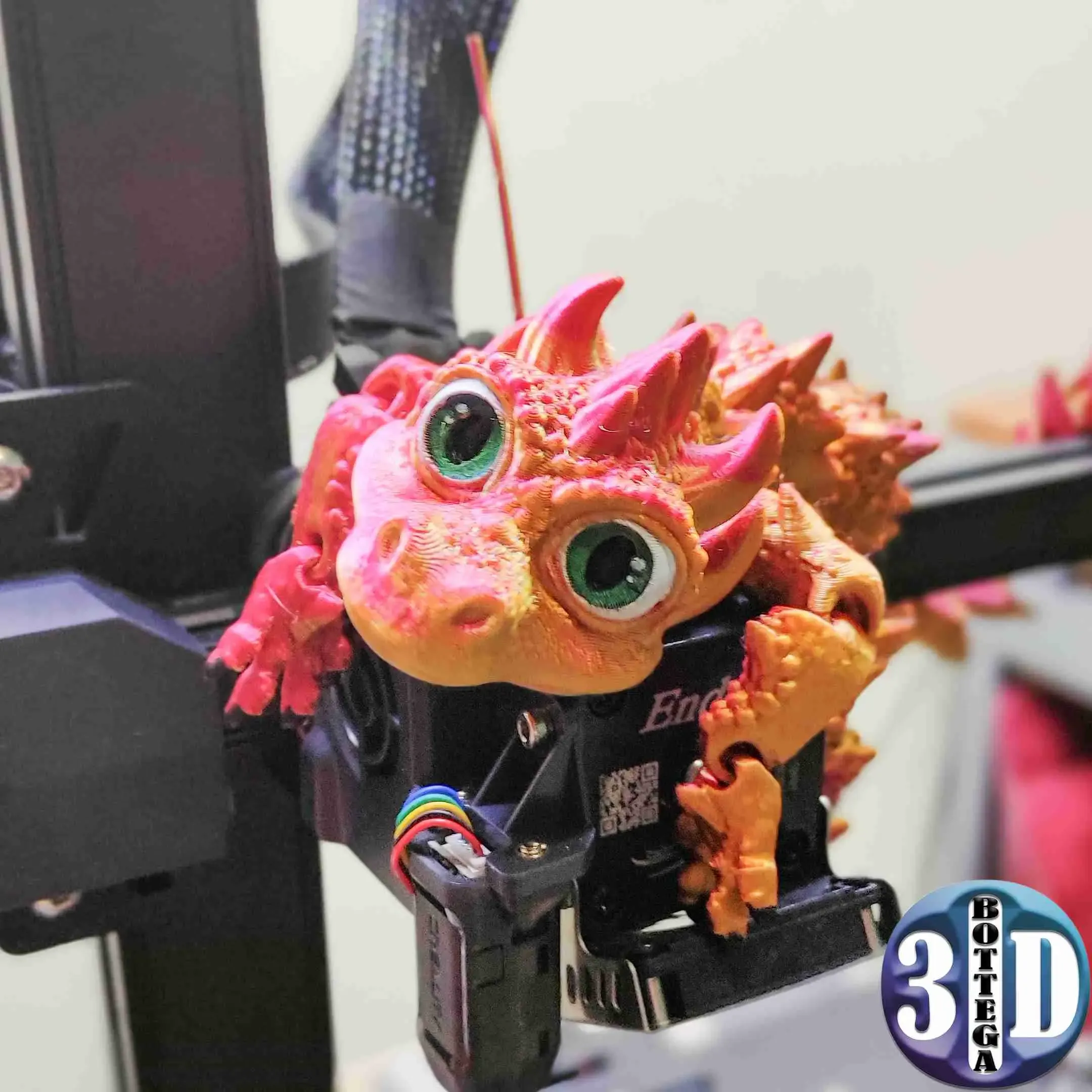 Articulated baby Dragon, print in place, no supports