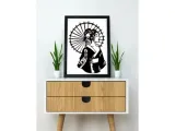 Geisha wall sculpture 2D-1