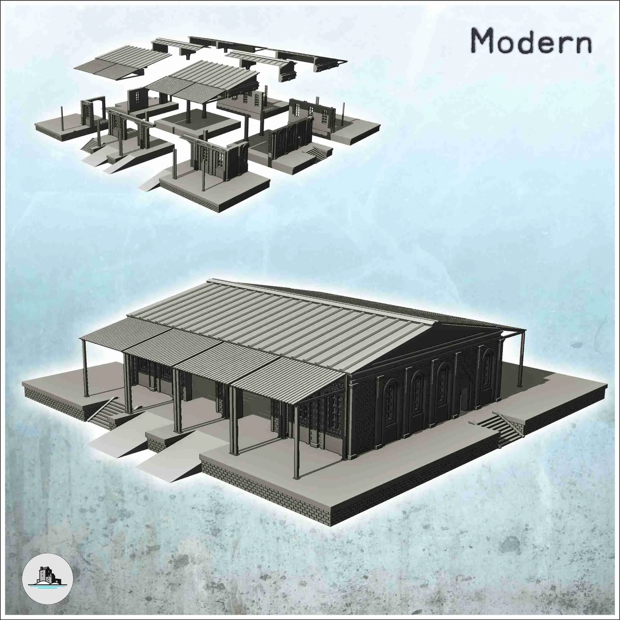 Moderne Industriegebäude Packung Nr. 1 - Szenerie-Miniaturen