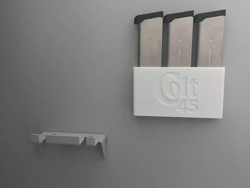 3D MODEL OF .45 CAL PISTOL MAGAZINE RACK FOR SAFE