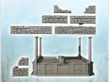 Modular wall set with ruined altar with columns (2) - miniat-4
