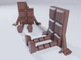 Cute Chocolate Character (Whole & Bitten) - Print-in-Place-2