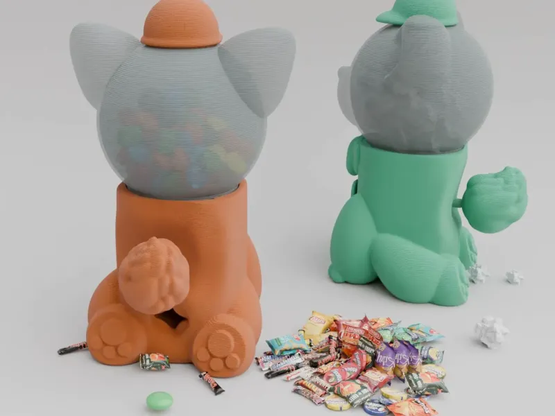 Le distributeur de bonbons le plus sérieux avec queue et tête rotatives