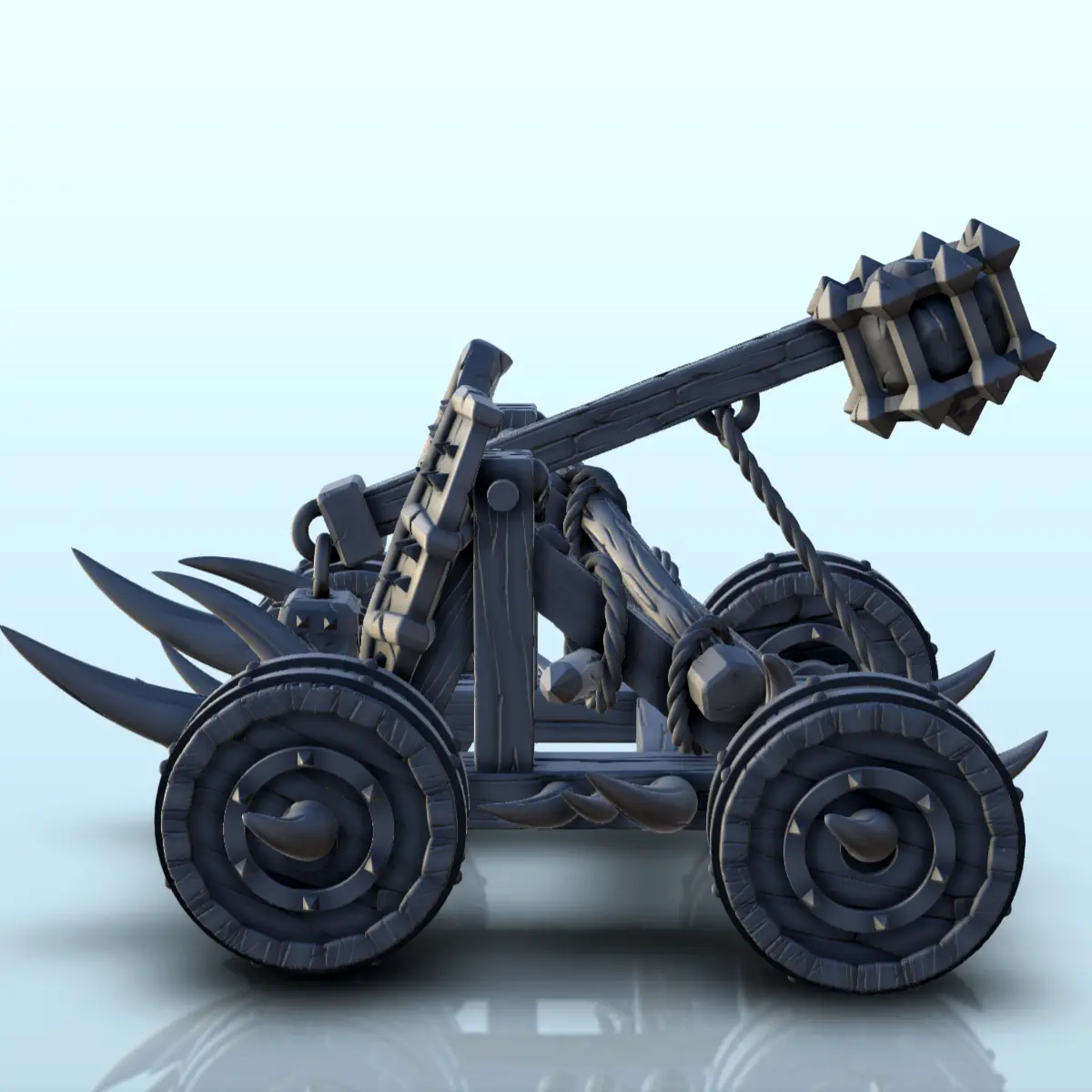 Catapulta del caos fantasy con scudi chiodati (2) - miniature