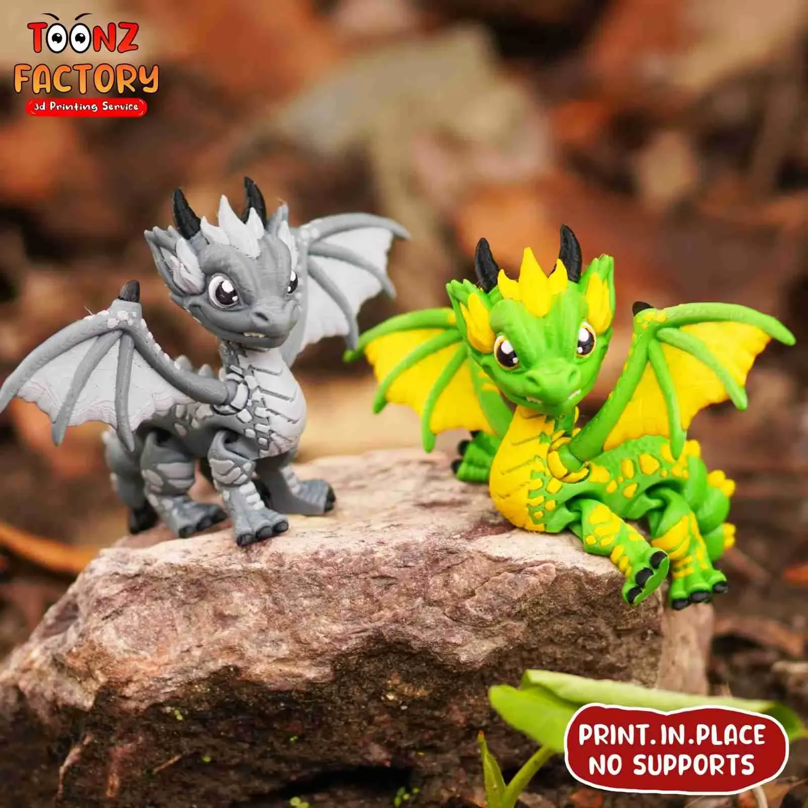 PRINT-IN-PLACE CUTE FLEXI WESTERN DRAGON ARTICULATED