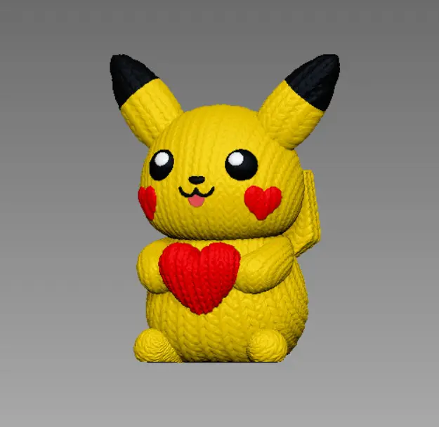 PIKACHU VALENTINE CROCHET - TRICOT - MULTICOLORE