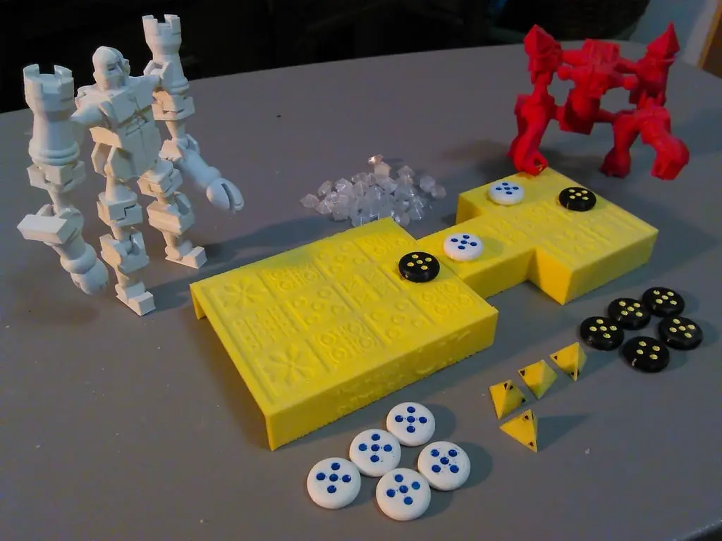Royal Game of Ur with Print-in-place hinged board
