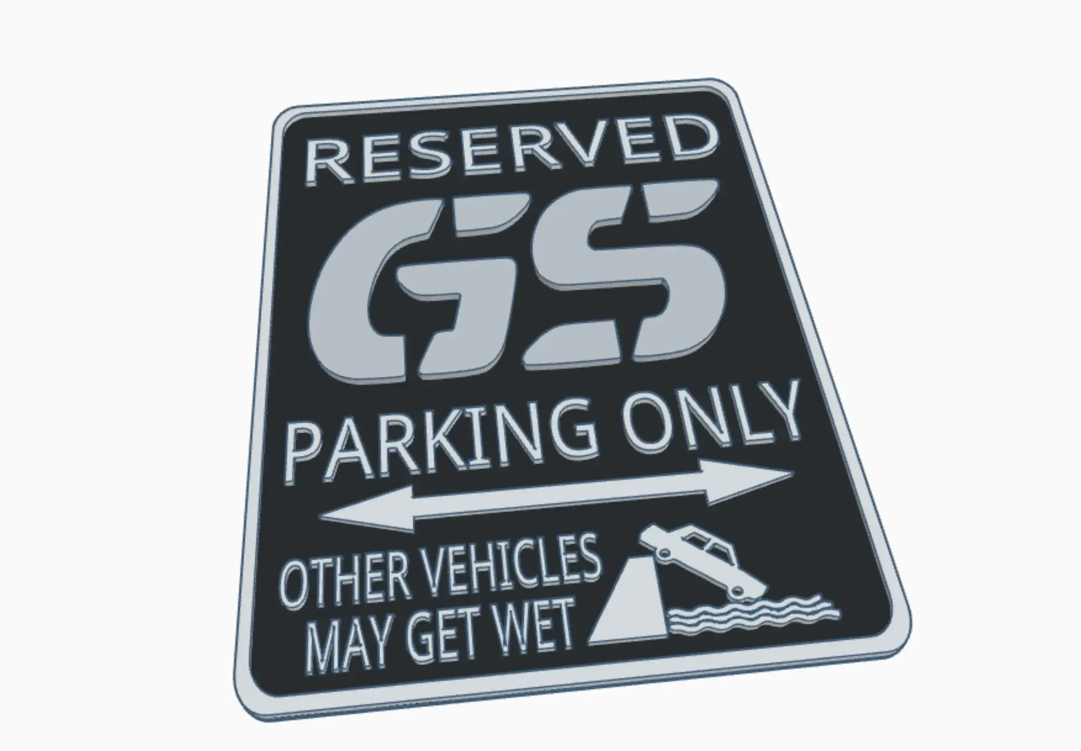BMW R1200 GS R1250GS Workshop Garage Parking Warning Sign