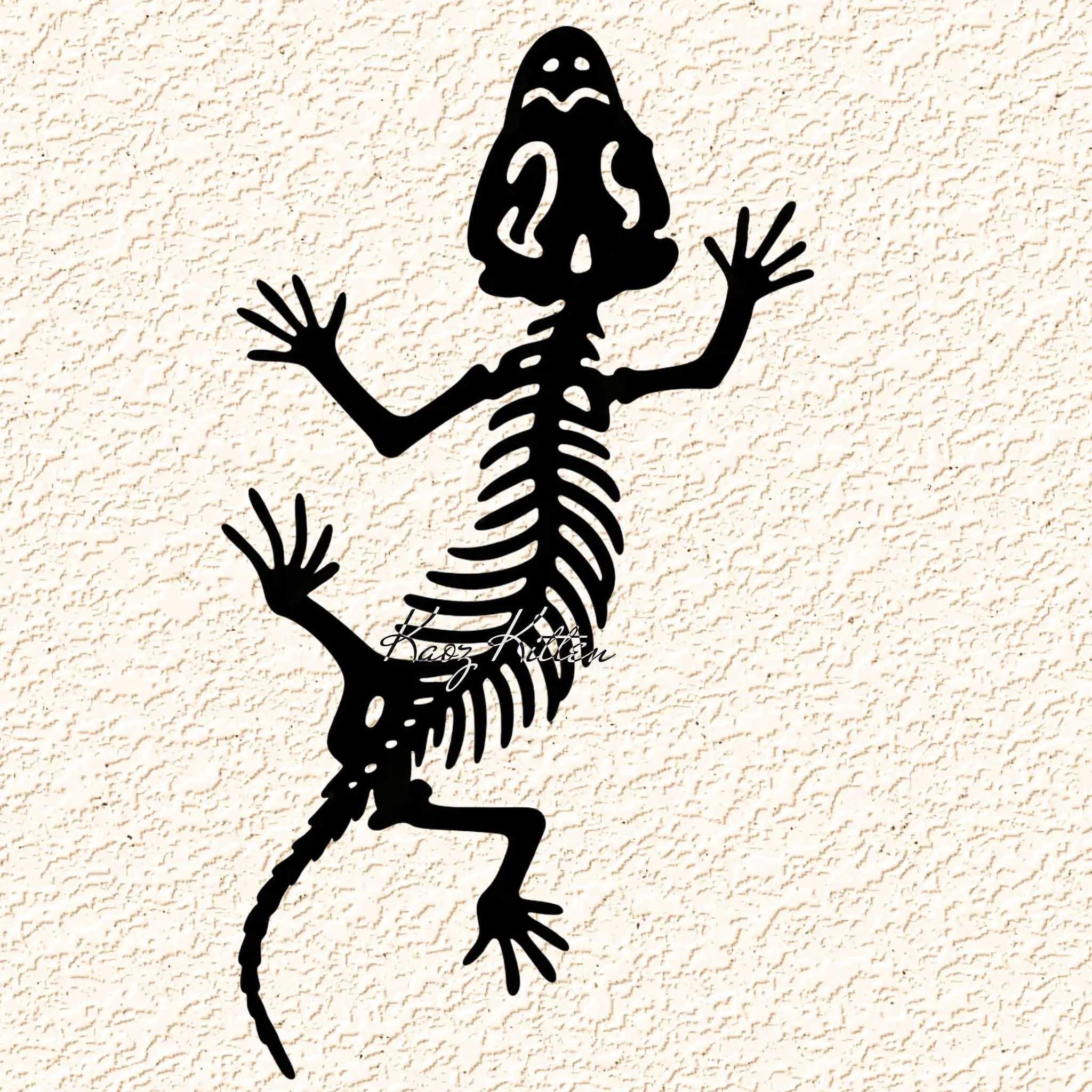 Fossil Lizard Skeleton Wall Art Home Decor
