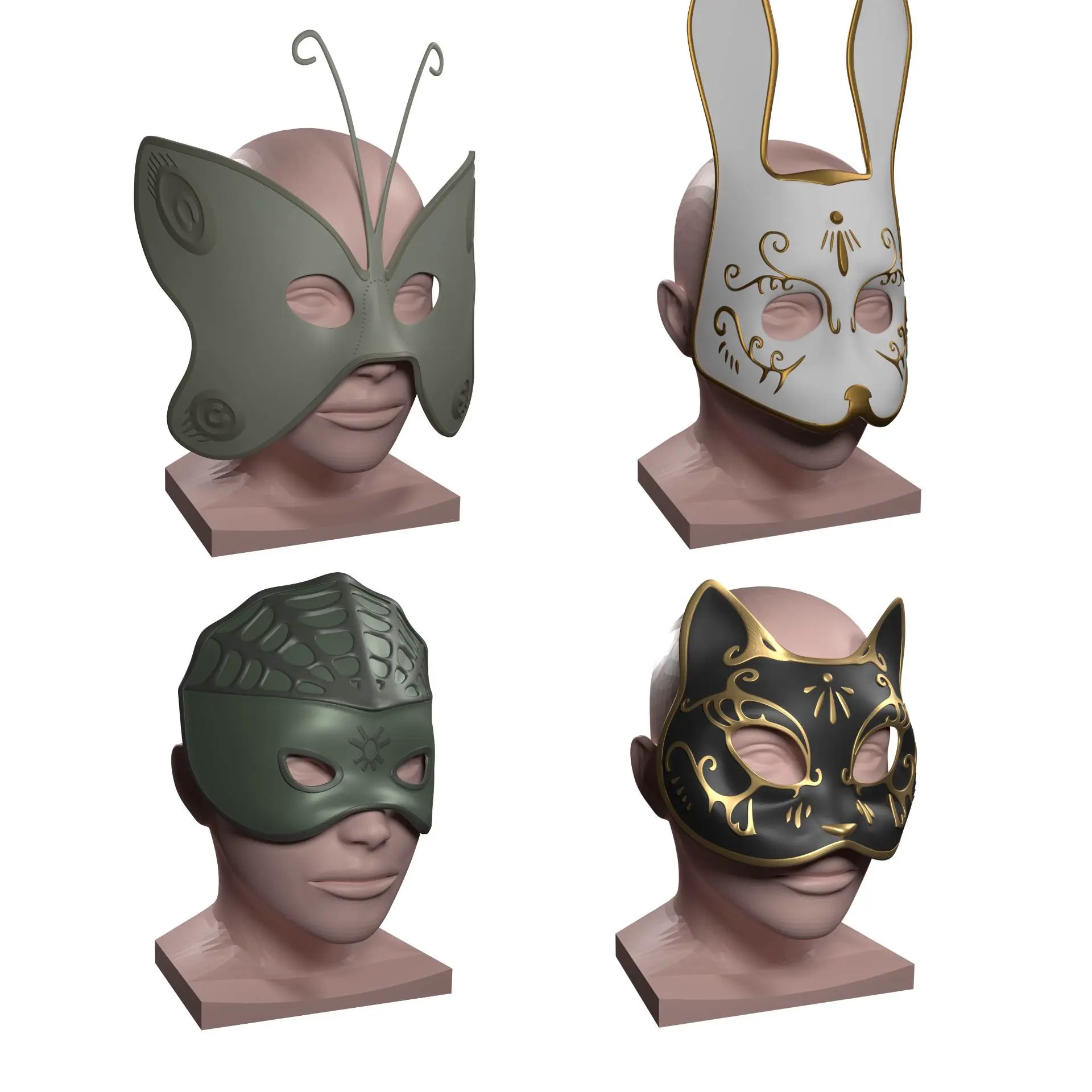 Cosplay STL Download - Bioshock - Party Mask SET for Multi Color ...