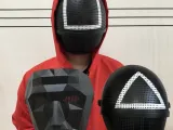 Máscaras del Líder y los Soldados de El juego del calamar (completas + plegables)-2