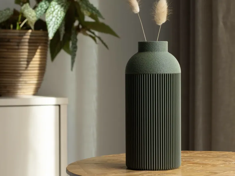 Flower Vase DUNE - Minimalist Vase with Ribbed Texture