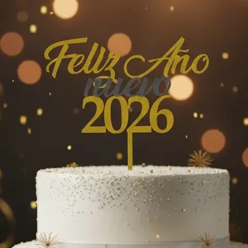 Cake Topper Feliz Año Nuevo 2026