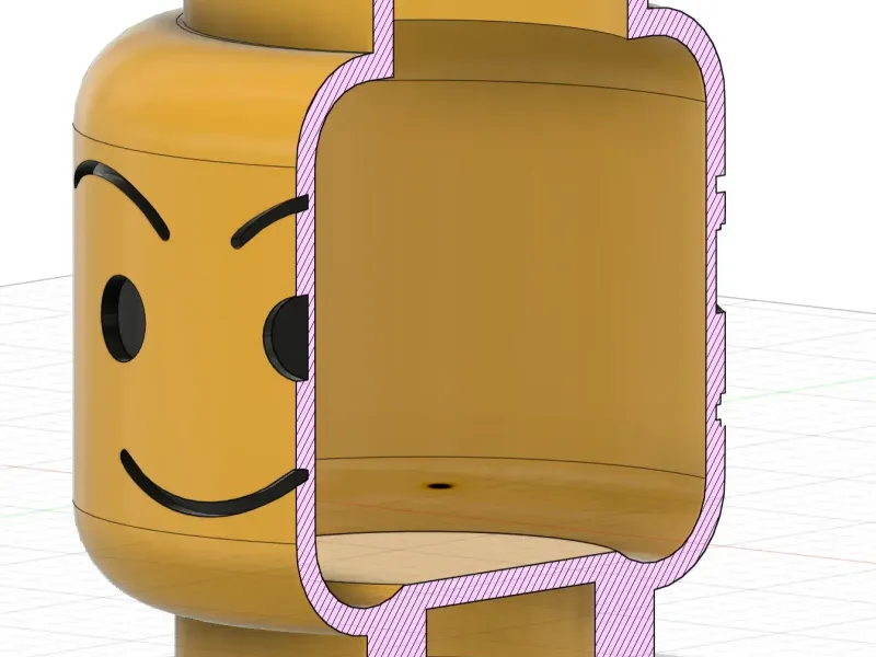 Minifigure Head pencil case with happy and sad faces XXL