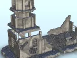 Ruined building with tower 20 - WW2 Terrain scenery diaroma-2