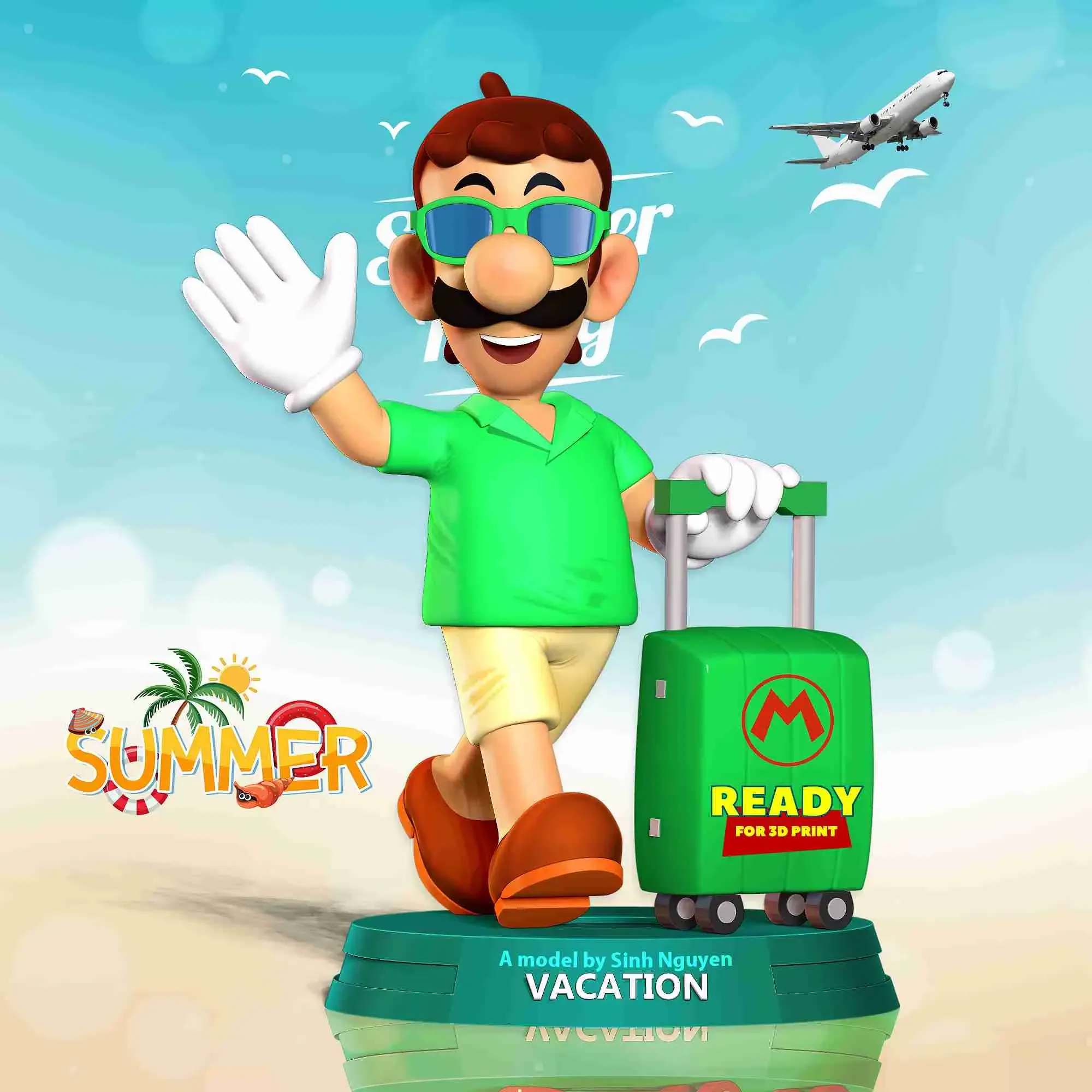 Luigi with summer vacation
