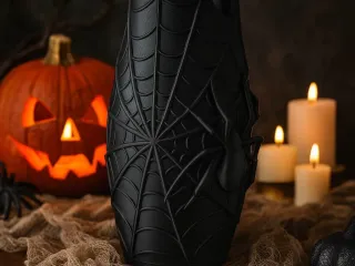 Spiderweb Vase – Halloween Decor with Spider Design