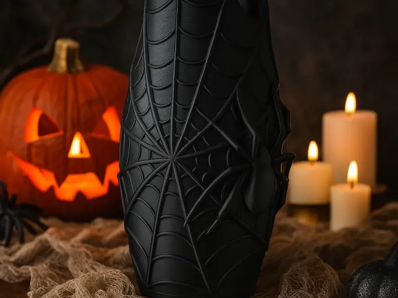 Spiderweb Vase – Halloween Decor with Spider Design