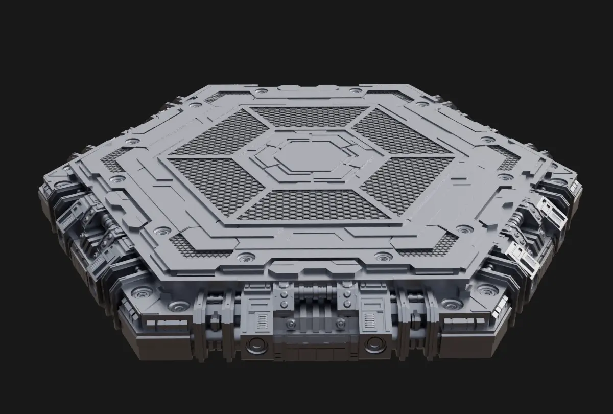 Hexagon Stand Base Diorama  Scifi Model A