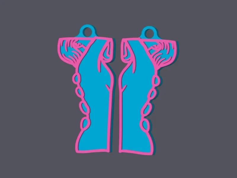 Woman Massage - Earring & Pendant v1
