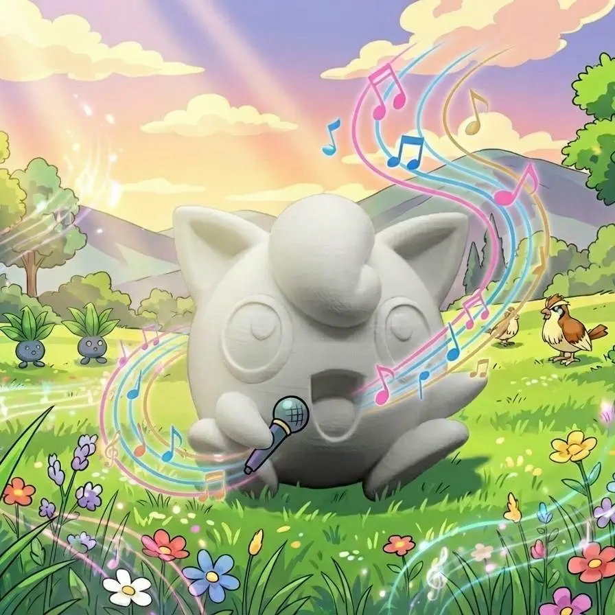 Jigglypuff Toy Figurine Pokemon Inspired Creature