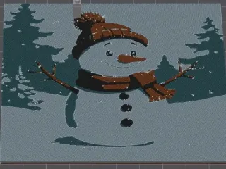 snowman image of 4 colors