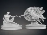 CREATION OF ADAM STATUES LOW POLY-1