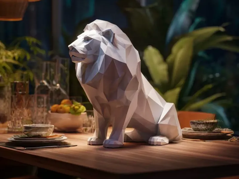 Polygonal Lion 02