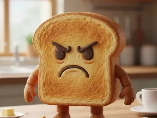 Grumpy Toast character