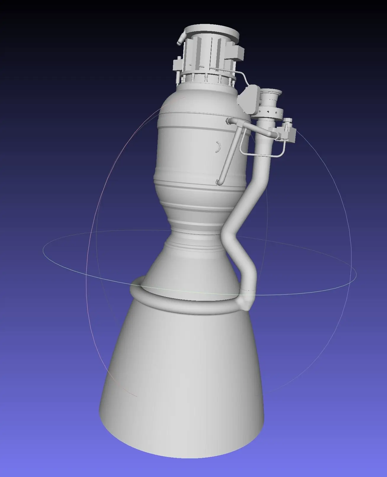 Space-X Merlin 1D Rocket Engine Printable Desk Model