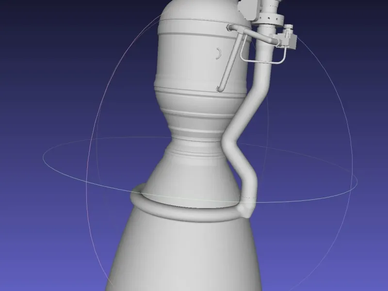 Modelo de escritorio imprimible del motor cohete Merlin 1D de Space-X