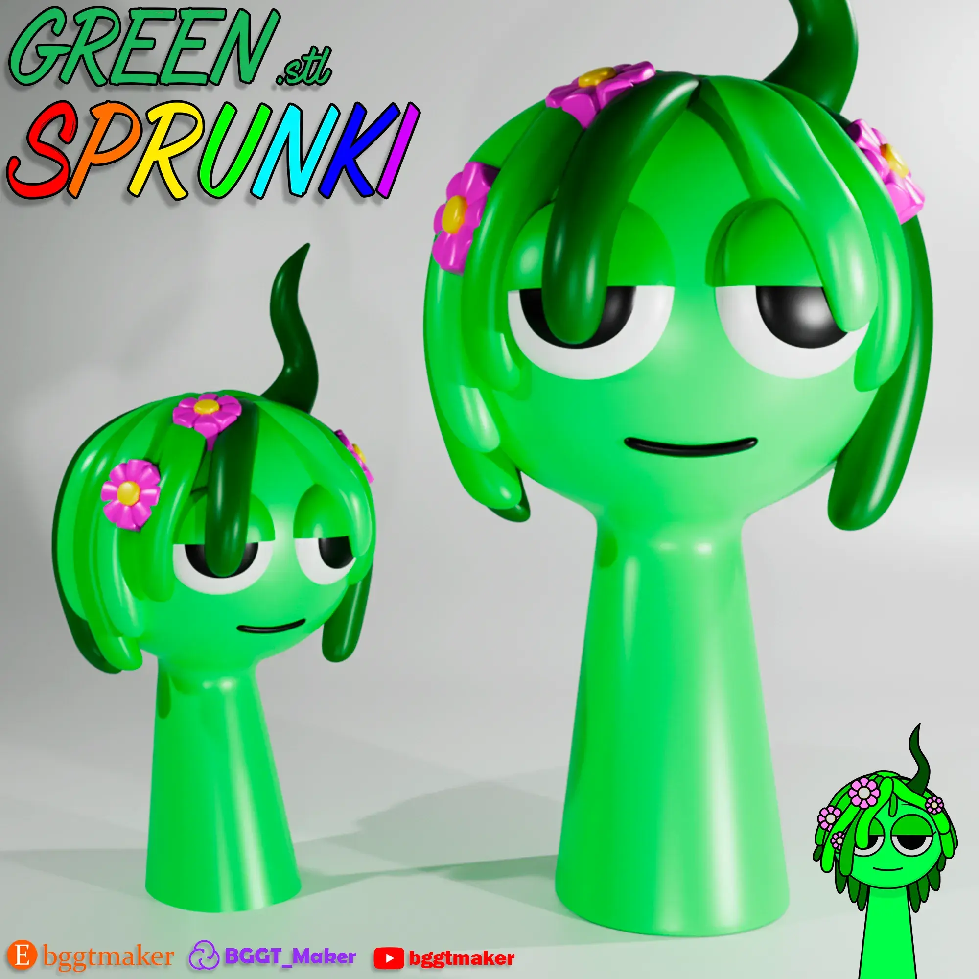VINERIA SPRUNKI INCREDIBOX GREEN | Sprunki 3D Model STL Fan