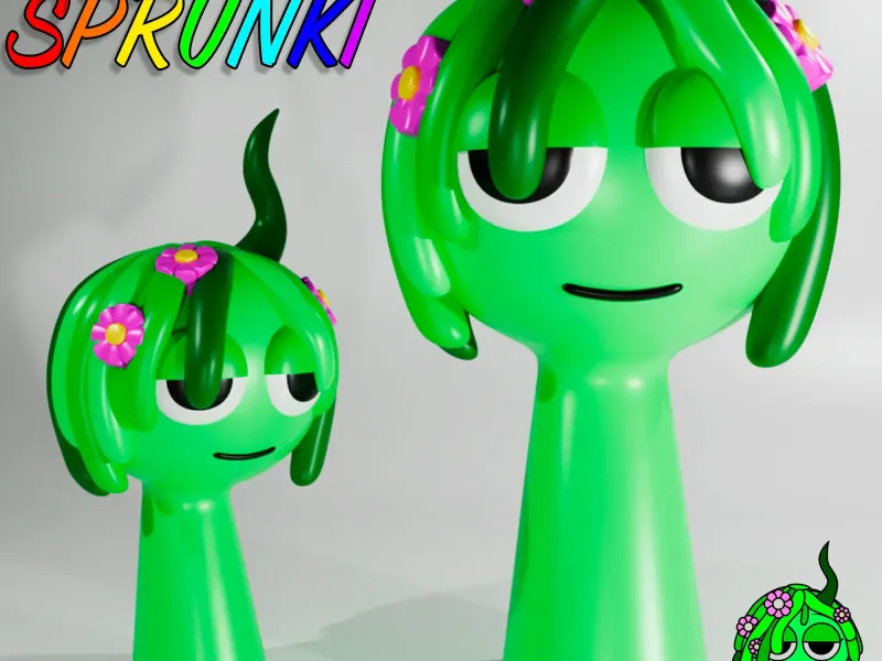 VINERIA SPRUNKI INCREDIBOX GREEN | Sprunki 3D Model STL Fan