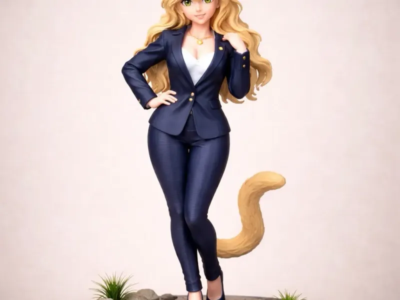 Business Cat Girl Figurine