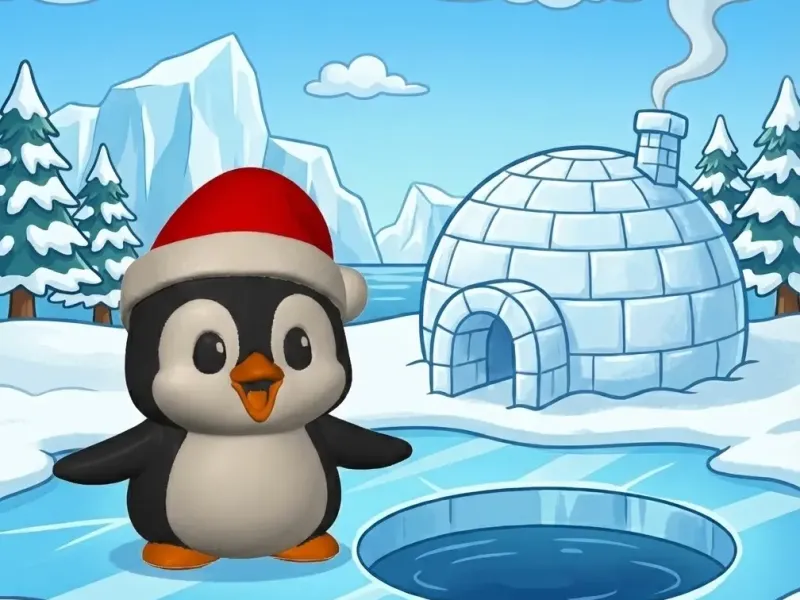 Pingüino de Navidad