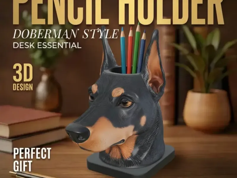 Doberman Pencil Holder