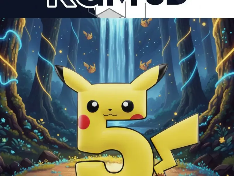 Number 5 -Pikachu Inspired 3D Number Collection