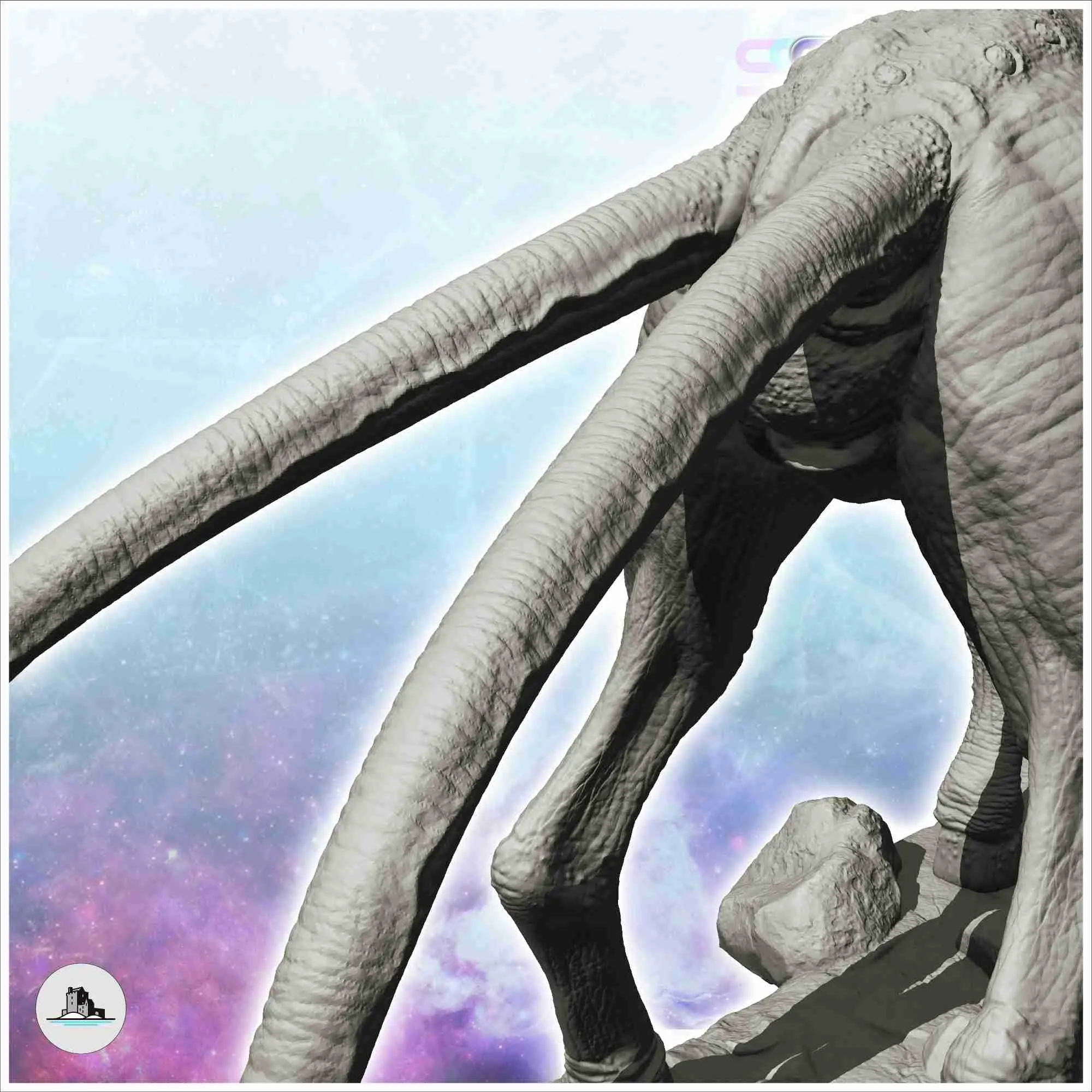 Alien creature with four legs and outstretched tongue (6)