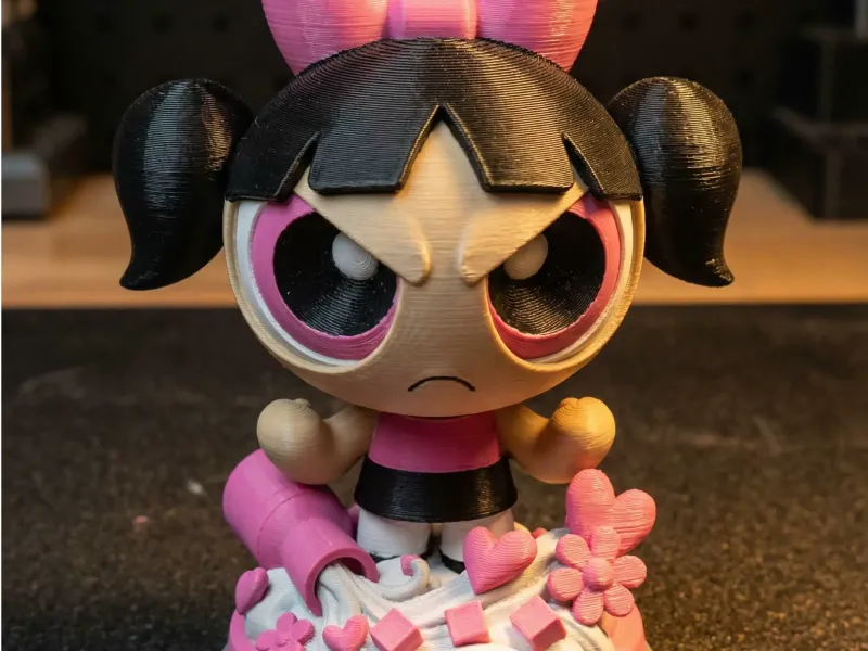 Blossom Powerpuff Girls Statue |  Fan Art | Multi color